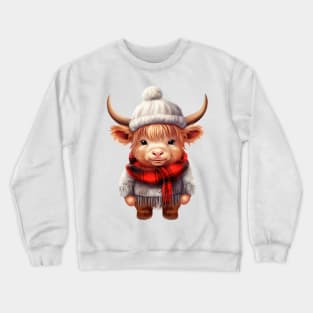 Christmas Baby Highland Cow #3 Crewneck Sweatshirt